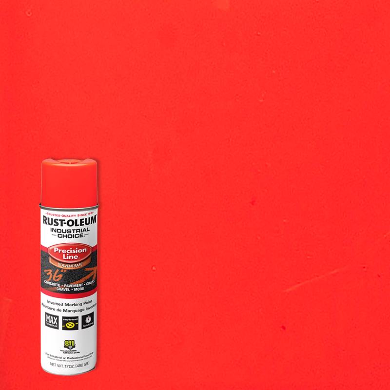 Rust-Oleum Industrial Choice Gloss Fluorescent Red-Orange Marking Paint 17 oz, Pack of 12