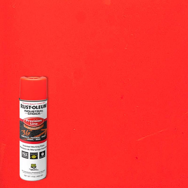 Rust-Oleum Industrial Choice Gloss Fluorescent Red-Orange Marking Paint 17 oz, Pack of 12