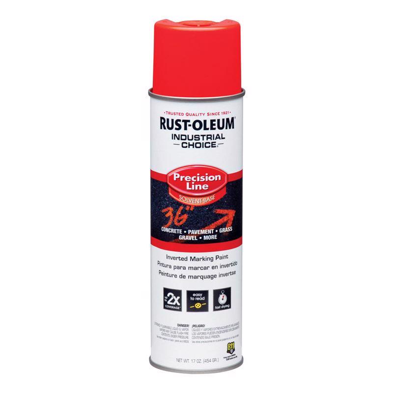 Rust-Oleum Industrial Choice Gloss Fluorescent Red-Orange Marking Paint 17 oz, Pack of 12