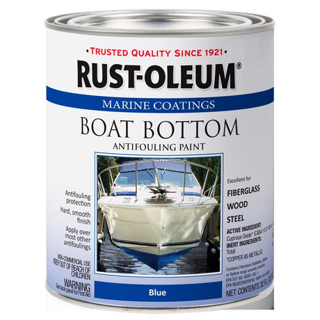 Rust-Oleum Marine Coatings Outdoor Flat Blue Epoxy Antifouling Paint 1 qt
