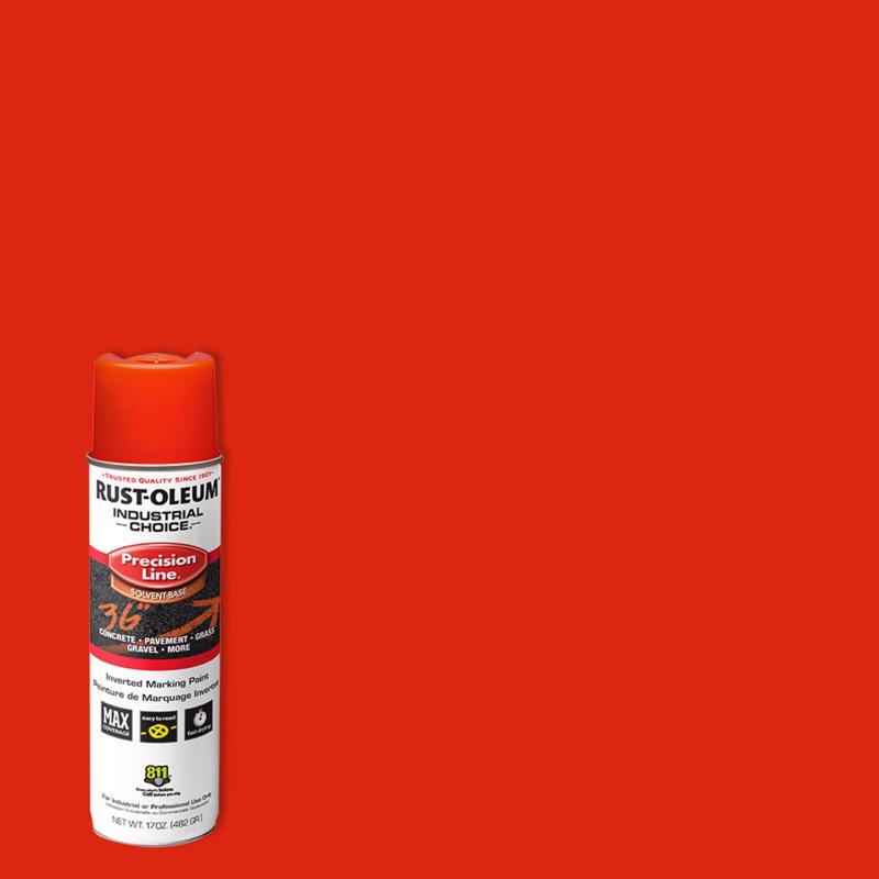 Rust-Oleum Industrial Choice Alert Orange Inverted Marking Paint 17 oz, Pack of 6
