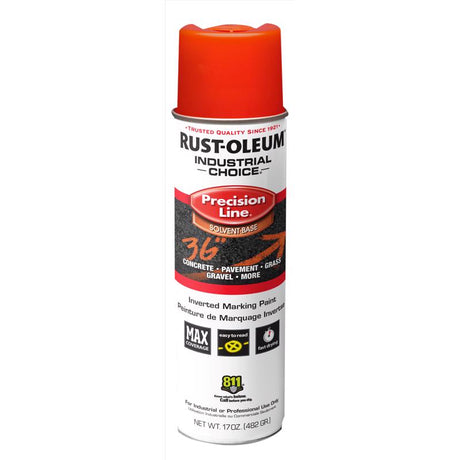 Rust-Oleum Industrial Choice Alert Orange Inverted Marking Paint 17 oz, Pack of 6