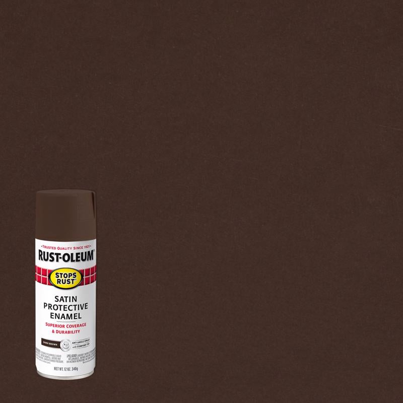 Rust-Oleum 241239 Rust Preventative Spray Paint, Low Satin, Dark Brown, 12 oz, Can, Pack of 6