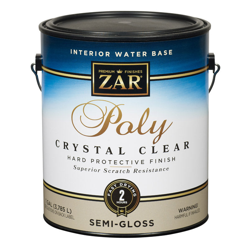 ZAR Semi-Gloss Clear Water-Based Polyurethane 1 gal, Pack of 2