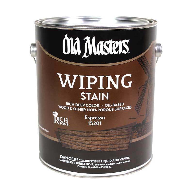 Old Masters 15201 Wiping Stain, Clear, Espresso, Liquid, 1 gal, Pack of 2