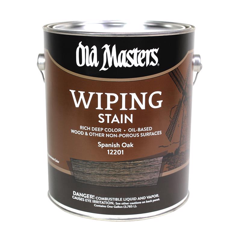 Old Masters 12201 Wiping Stain, Spanish Oak, Liquid, 1 gal, Can, Pack of 2