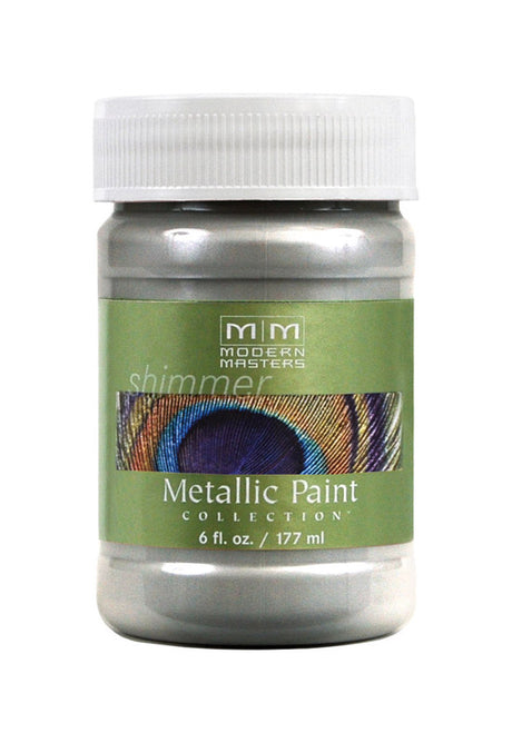 Modern Masters Metallic Paint Collection Satin Silver Water-Based Metallic Paint 6 oz