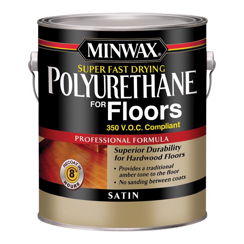 Minwax Satin Clear Oil-Based Fast-Drying Polyurethane Floor Varnish 1 gal, Pack of 2