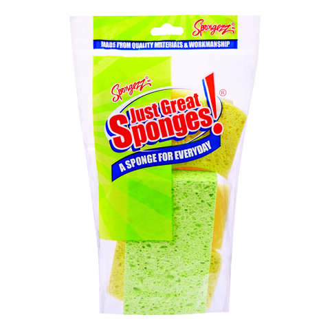 Spongezz Just Great Sponges Medium Duty Sponge For All Purpose 6 pk, Pack of 12