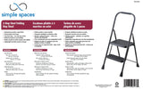 Simple Spaces HB2-2H Folding Type 2 Step Stool, 38-1/2 in H, 2-Step, 225 lb, 5-1/8 in D Step, Steel, Gray
