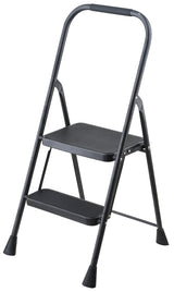 Simple Spaces HB2-2H Folding Type 2 Step Stool, 38-1/2 in H, 2-Step, 225 lb, 5-1/8 in D Step, Steel, Gray
