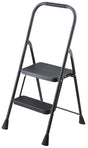 Simple Spaces HB2-2H Folding Type 2 Step Stool, 38-1/2 in H, 2-Step, 225 lb, 5-1/8 in D Step, Steel, Gray