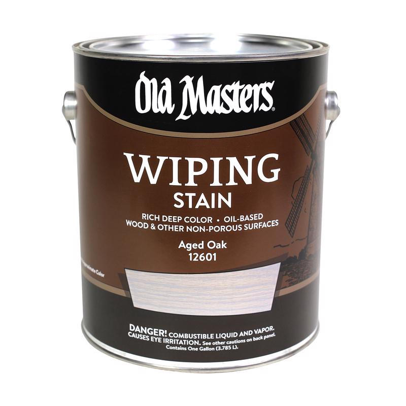 Old Masters 12601 Wiping Stain, Aged Oak, Liquid, 1 gal, Can, Pack of 2