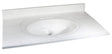 Foremost WW-2249 Vanity Top, 49 in OAL, 22 in OAW, Marble, White, 1-Bowl, Countertop Edge