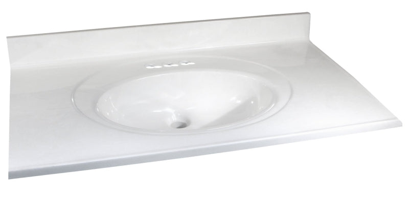 Foremost WW-2249 Vanity Top, 49 in OAL, 22 in OAW, Marble, White, 1-Bowl, Countertop Edge