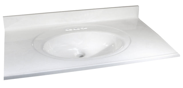 Foremost WW-2249 Vanity Top, 49 in OAL, 22 in OAW, Marble, White, 1-Bowl, Countertop Edge