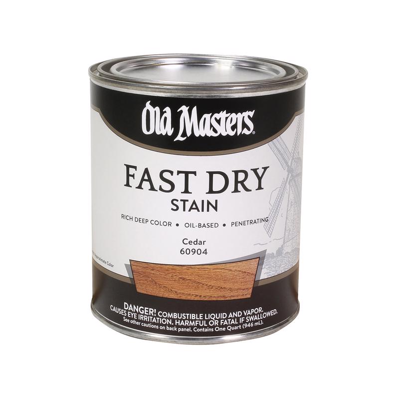 Old Masters Professional Semi-Transparent Cedar Oil-Based Alkyd Fast Dry Wood Stain 1 qt, Pack of 4