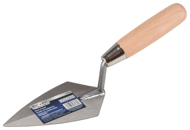 Vulcan DYT71223L Brick Trowel, 5.5 in L Blade, 2.75 in W Blade, Steel Blade, Ergonomic Handle