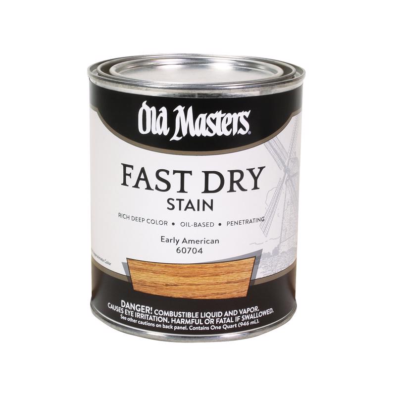 Old Masters Professional Semi-Transparent Early American Oil-Based Alkyd Fast Dry Wood Stain 1 qt, Pack of 4
