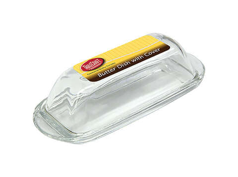 TableCraft Clear Glass Butter Dish, Pack of 6