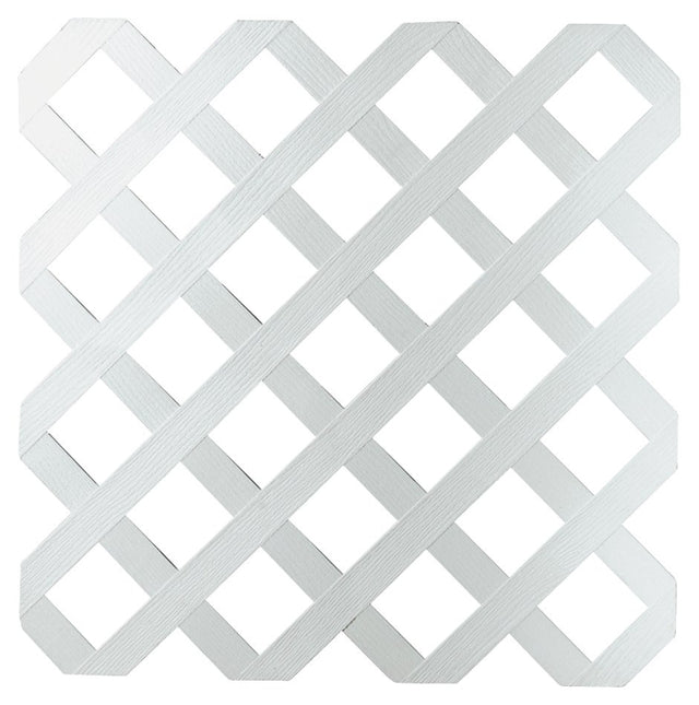 UFP 79897 Tradition Diamond Lattice, 8 ft L, 4 ft H, Diamond Mesh, 2-3/4 in Mesh, Plastic, White