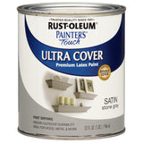 Rust-Oleum Painters Touch Satin Stone Gray Water-Based Ultra Cover Paint Exterior and Interior 1 qt, Pack of 2