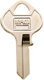 Hy-Ko 11010MH1 Key Blank, Brass, Nickel, For: Master Cabinet, House Locks and Padlocks, MH1 Key Number, Pack of 10