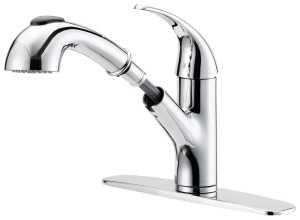 Boston Harbor FP4A4079CP Kitchen Faucet, 1.8 gpm, 1-Handle, 1, 3-Faucet Hole, Metal/Plastic, Chrome Plated