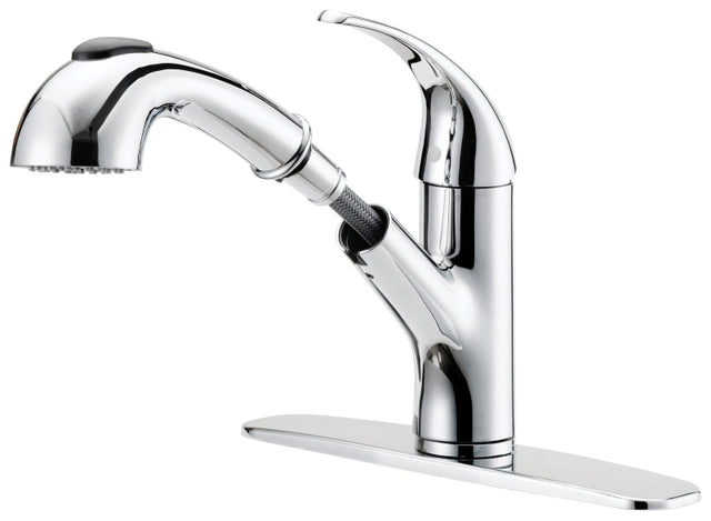 Boston Harbor FP4A4079CP Kitchen Faucet, 1.8 gpm, 1-Handle, 1, 3-Faucet Hole, Metal/Plastic, Chrome Plated
