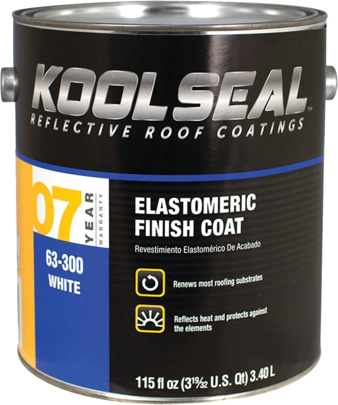 Kool Seal KS0063300-16 Elastomeric Roof Coating, White, 0.9 gal Pail, Liquid, Pack of 4