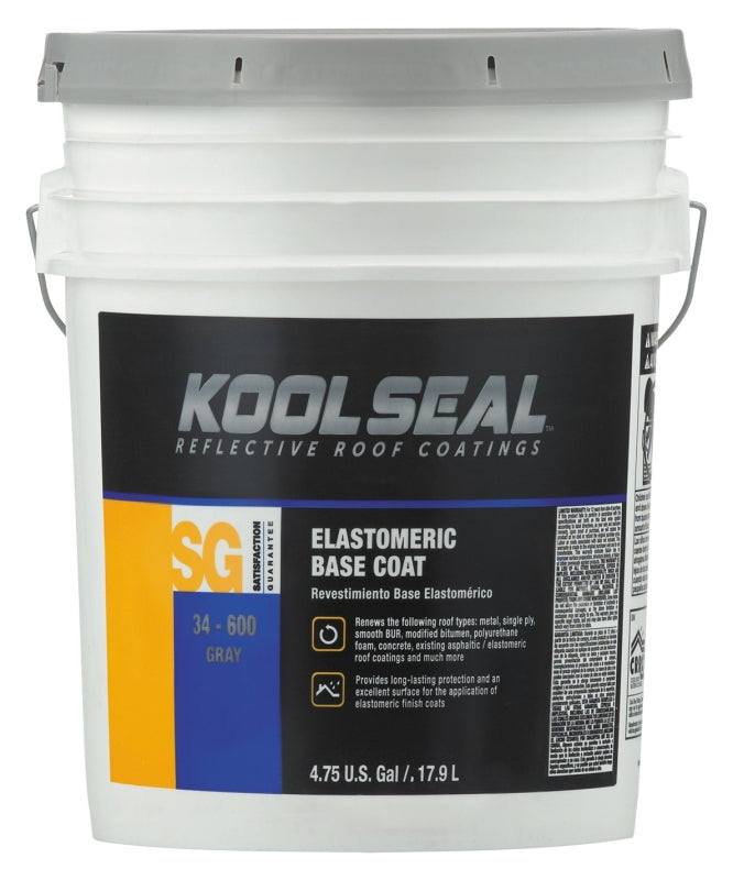 Kool Seal KS0034600-20 Elastomeric Base Coating, Gray, 5 gal Pail, Liquid