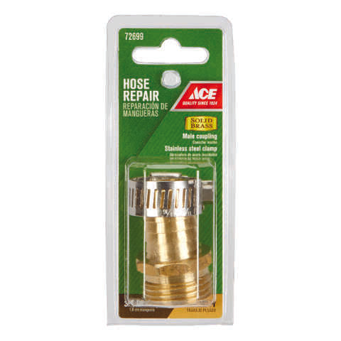 Ace 3/4 in. Hose Barb x 3/4 in. MHT in. Brass Threaded Male Hose Repair, Pack of 5