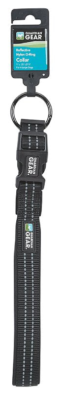 Guardian Gear ZA0006 24 30 Dog Collar, O-Ring Link, 24 to 30 in L Collar, Nylon, Jet Black
