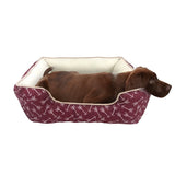 PetEdge Slumber Pet ZA2227 19 83 Cuddler Bed, 20 in L, 16 in W, Arrow Pattern, Polyester Fill, Sherpa Cover, Red