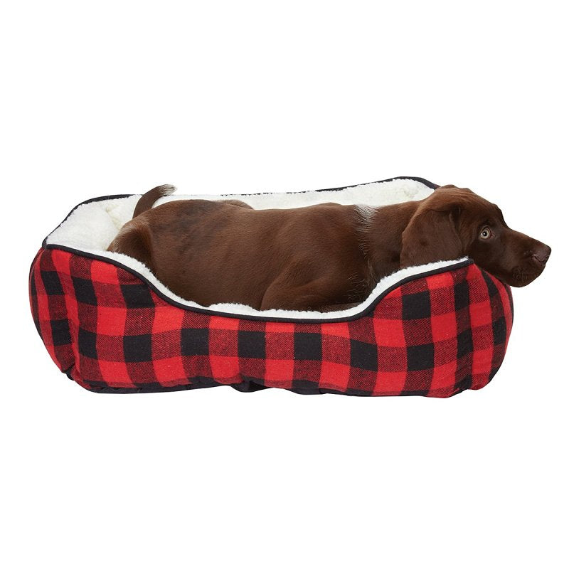 PetEdge Slumber Pet ZA2227 19 83 Cuddler Bed, 20 in L, 16 in W, Arrow Pattern, Polyester Fill, Sherpa Cover, Red