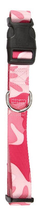 Casual Canine ZA6741 14 75 Dog Collar, D-Ring Link, 14 to 20 in L Collar, 5/8 in W Collar, Nylon, Pink Camo