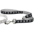 Casual Canine ZA8861 44 17 Two-Tone Pawprint Dog Lead, 4 ft L, 5/8 in W, Nylon Line, Black