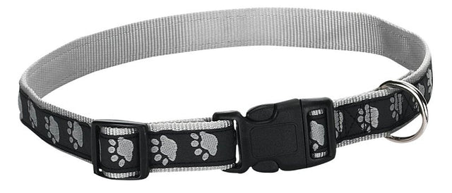 Casual Canine ZA8871 06 17 Dog Collar, 6 to 10 in L Collar, 3/8 in W Collar, Nylon, Black, Two Tone Paw Print
