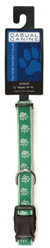 Casual Canine ZA8871 10 43 Dog Collar, 10 to 16 in L Collar, 5/8 in W Collar, Nylon, Green