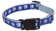 Casual Canine ZA8871 14 19 Dog Collar, 14 to 20 in L Collar, 5/8 in W Collar, Nylon, Blue, Two Tone Paw Print