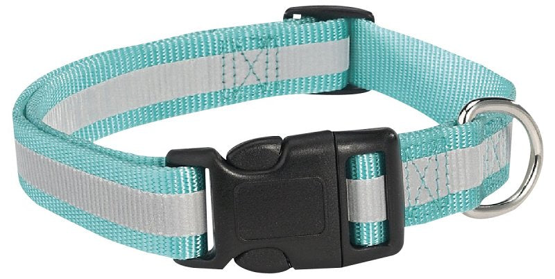 Guardian Gear ZA984 10 19 Dog Collar, 10 to 16 in L Collar, 5/8 in W Collar, Nylon, Blue, Reflective Taping