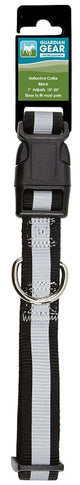 Guardian Gear ZA984 18 17 Dog Collar, 18 to 26 in L Collar, 1 in W Collar, Nylon, Black, Reflective Taping