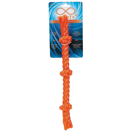 Infinity ZD2056 69 Dog Toy, 3-Knot Rope, Thermoplastic Rubber, Orange