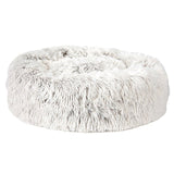 Slumber Pet ZW1652 18 11 Plush Cuddler Bed, 18 in L, 11 in W, Round, Bumper Style Pattern, Polyester Cover, Cream