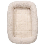 Slumber Pet ZW250 19 Dog Bed, 17-3/4 in L, 11-3/4 in W, Bumper Style Pattern, Sherpa Cover, Natural