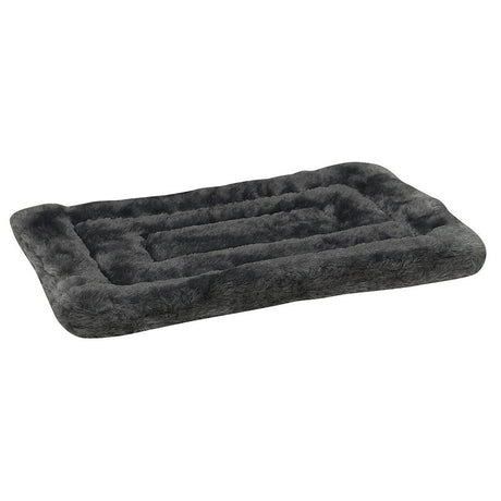 Slumber Pet ZW941 23 16 Plush Dog Mat, 23 in L, 16 in W, Plush Fur/Polyfiber Cover, Gray
