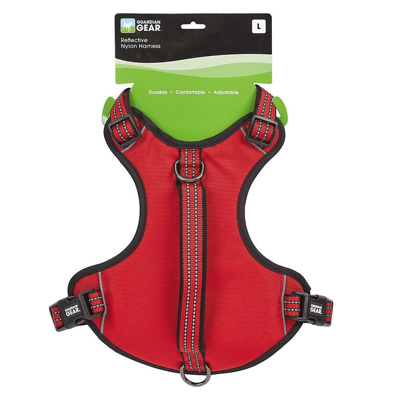 Guardian Gear ZA0031 20 83 Reflective Harness, 24 to 35 in, Fastening Method: O-Ring Strap, Nylon Harness, True Red