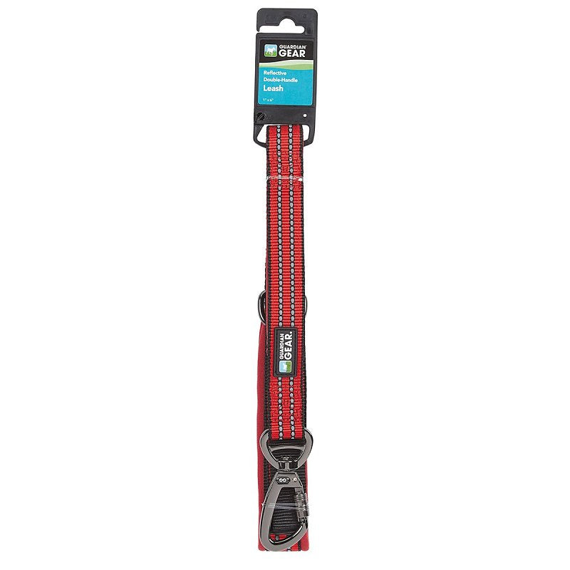 Guardian Gear ZA5172 06 83 Reflective Dog Leash, 6 ft L, Nylon Line, Red, Fastening Method: Snap