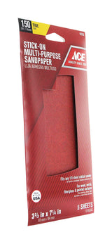Ace 7-1/4 in. L X 3-2/3 in. W 150 Grit Aluminum Oxide Sandpaper 5 pk, Pack of 5