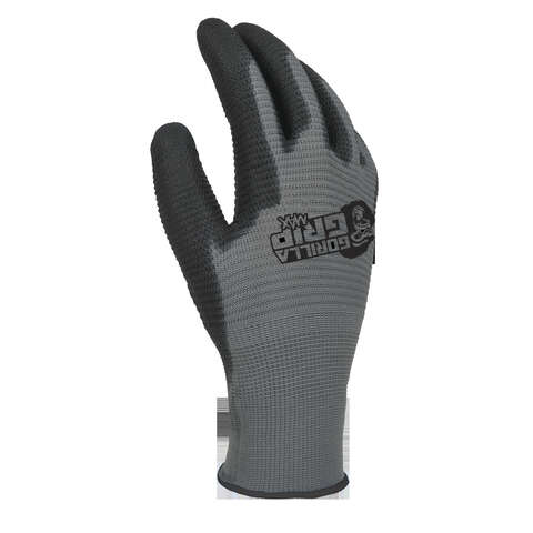 Gorilla Grip Max L Nylon Black/Gray Dipped Gloves